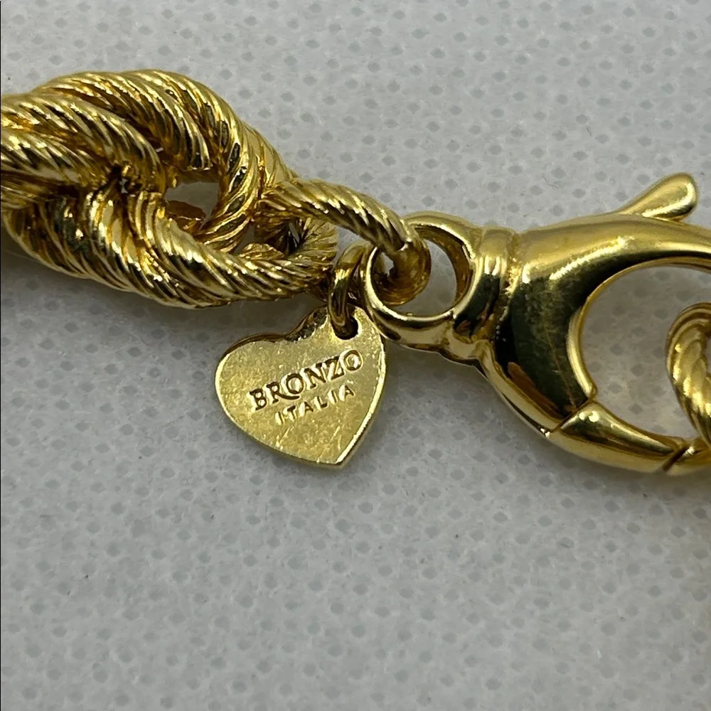 NWOT Gold Plated Bronze Twisted Rope Bracelet By Bronzo Italia